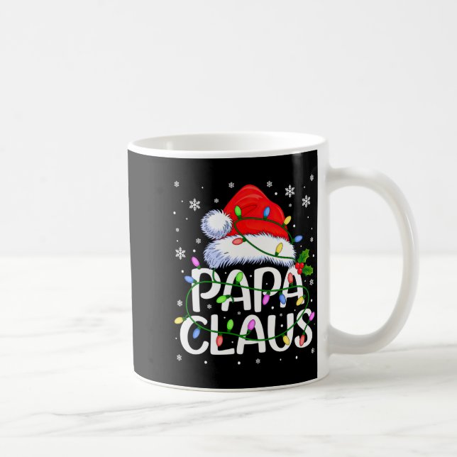 Mens Papa Claus Christmas Lights Long Sleeve  Coffee Mug (Right)