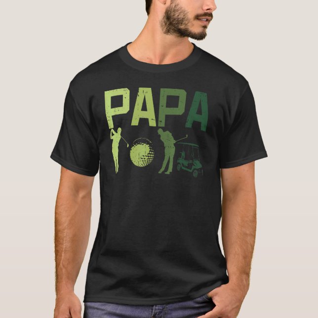 Mens Papa Golf Player Dad Father's Day Golf Club G T-Shirt (Front)