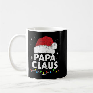 Mens Papa grandpa claus christmas lights matching  Coffee Mug