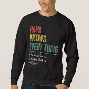 Mens Papa Knows Everything 60th Father's Day Sweatshirt