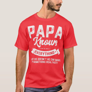 Mens Papa Knows Everything  60th Gift Funny Father T-Shirt