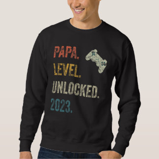 Mens Papa Level Unlocked 2023 Gamer Pregnancy Soon Sweatshirt