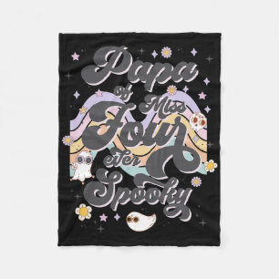 Mens Papa Of Miss Four Ever Spooky 4th Birthday Pa Fleece Blanket