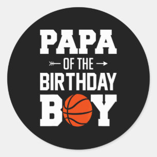 Mens papa of the birthday boy basketball boy famil classic round sticker