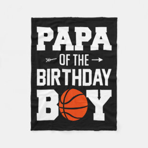 Mens papa of the birthday boy basketball boy famil fleece blanket