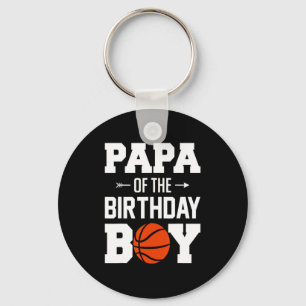 Mens papa of the birthday boy basketball boy famil key ring