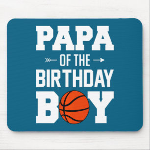 Mens papa of the birthday boy basketball boy famil mouse pad