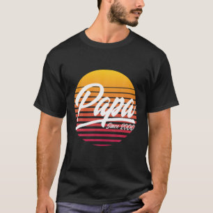 Mens Papa Since 2000, 21St Birthday 21 Years Fathe T-Shirt