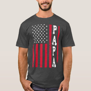 Mens Papa USA US Flag American Dad Fathers Day T-Shirt
