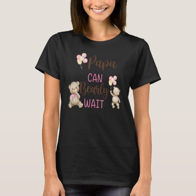 Mens Papa We Can Bearly Wait Gender Neutral Baby S T-Shirt (Front)