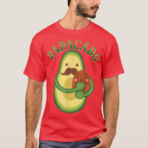 Mens Papacado Vegan Dad Father's Day Fruit Avocado T-Shirt