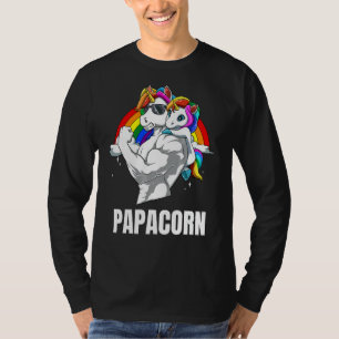 Mens Papacorn  Dadacorn Father Newborn Girl Daught T-Shirt