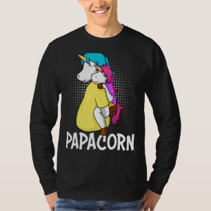 Mens Papacorn Father Unicorn Daughter Dad T-Shirt