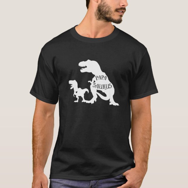 Mens Papapsaurus Papa Grandpa Dinosaur Saurus Chri T-Shirt (Front)