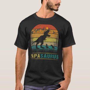 Mens Papasaurus And Kid Vintage Rex Family Trip Ou T-Shirt