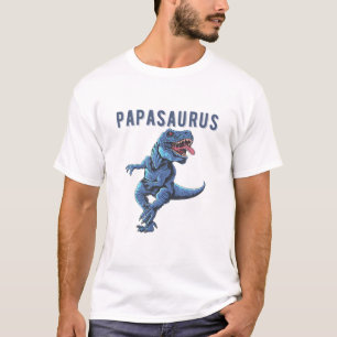 Mens Papasaurus T rex Papa Saurus Dinosaur Men Dad T-Shirt