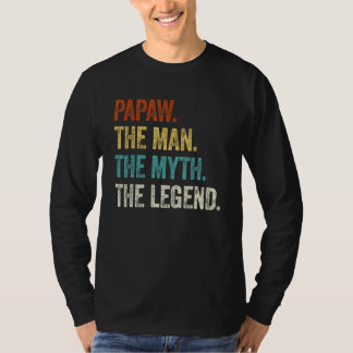Mens Papaw The Man The Myth The Legend Retro Papa T-Shirt