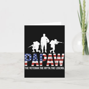 Mens Papaw The Veteran The Myth The Legend Dad Card