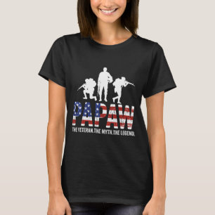 Mens Papaw The Veteran The Myth The Legend Dad T-Shirt