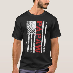 Mens Papaw Vintage Us American Flag For Dad Papa T-Shirt