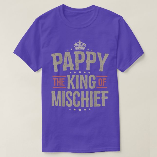 Mens Pappy King of Mischief for Men Funny Fathers  T-Shirt (Design Front)