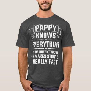 Mens Pappy Knows Everything Funny Grandpa Father' T-Shirt