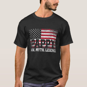Mens Pappy The Man Myth Legend American Flag Fathe T-Shirt