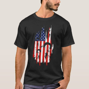 Mens Parachuting Skydiving American USA Flag, Cool T-Shirt