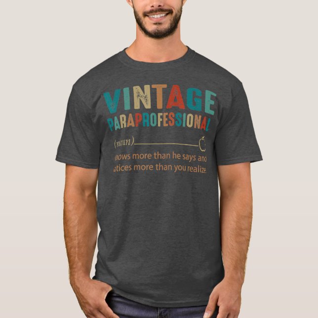 Mens Paraprofessional Noun Vintage Retro Style T-Shirt (Front)