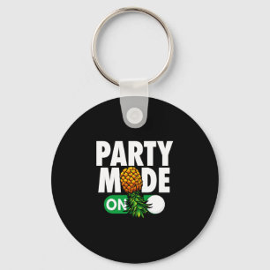 Mens party mode on funny upside down pineapple key ring