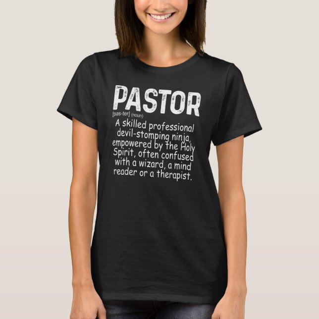 Mens Pastor Definition Christian Catholic Parish C T-Shirt (Front)