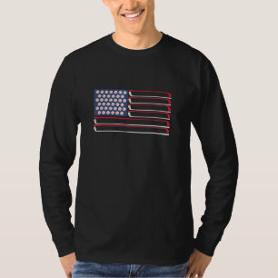 Mens Patriotic America Flag Golf 4th Of July Dad T-Shirt