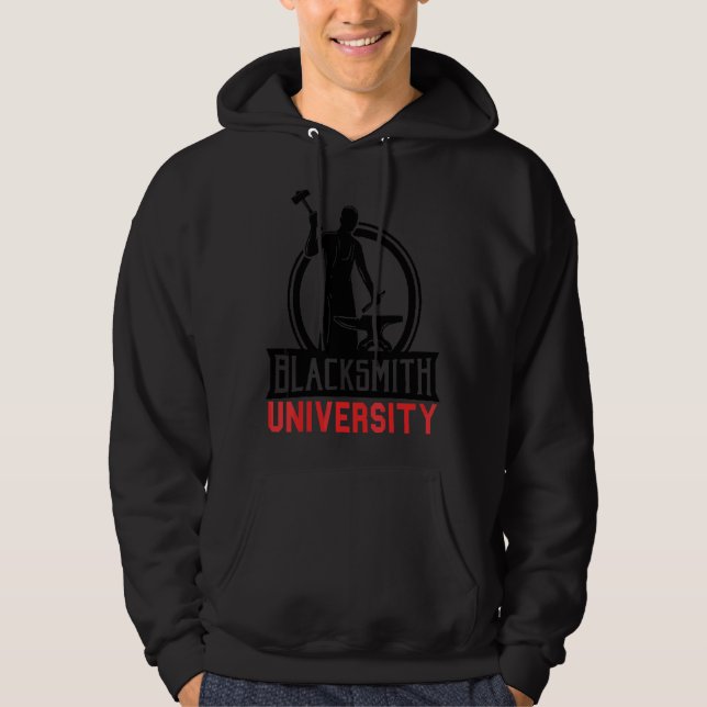 Mens  Patriotic American Blacksmith Forge Hammer A Hoodie (Front)
