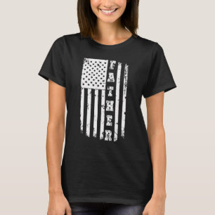 Mens Patriotic American Flag Father Day Dad Fath T-Shirt