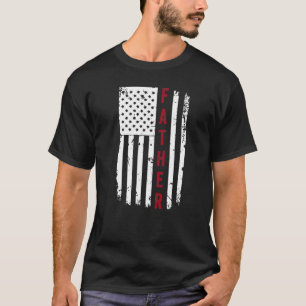 Mens Patriotic American Flag Father Day Dad Fath T-Shirt