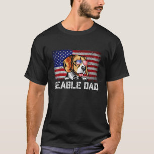 Mens Patriotic Beagle Dad American Flag 4th Of Jul T-Shirt