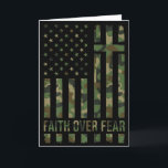 Mens Patriotic Christian Faith Over Fear American  Card<br><div class="desc">Mens Patriotic Christian Faith Over Fear American Flag Camo</div>