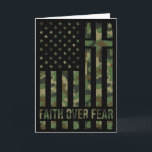 Mens Patriotic Christian Faith Over Fear American  Card<br><div class="desc">Mens Patriotic Christian Faith Over Fear American Flag Camo</div>