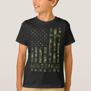Men's Patriotic Christian Faith Over Fear American T-Shirt