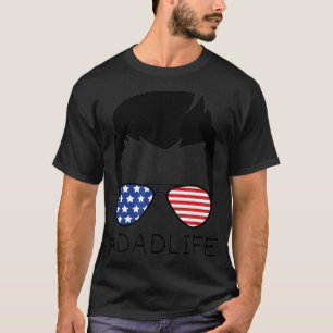Mens Patriotic Dad 4th of July USA American Flag S T-Shirt