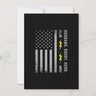 Mens Patriotic Electrician Dad American Flag Fars Card