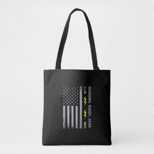 Mens Patriotic Electrician Dad American Flag Fars Tote Bag