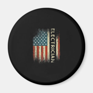 Mens Patriotic Electrician Gifts American Usa Flag Magnet