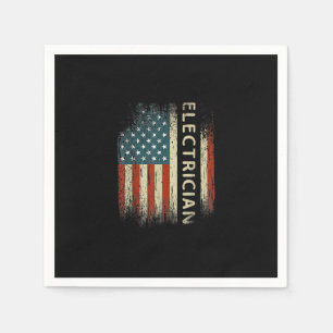 Mens Patriotic Electrician Gifts American Usa Flag Napkin