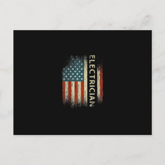 Mens Patriotic Electrician Gifts American Usa Flag Postcard