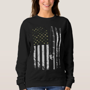 Mens Patriotic Fishing Camouflage Usa Flag Bass Fi Sweatshirt