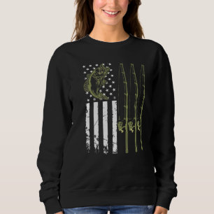 Mens Patriotic Fishing Camouflage Usa Flag Bass Fi Sweatshirt