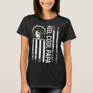 Mens Patriotic Flag Reel Cool Daddy For Papa Husba T-Shirt
