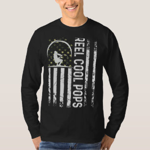 Mens Patriotic Flag Reel Cool Pops For Daddy Husba T-Shirt