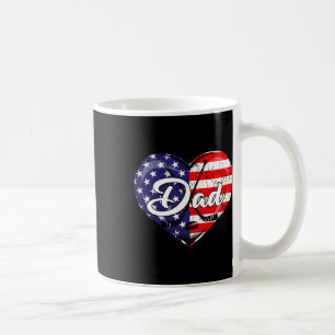 Mens Patriotic Hockey Dad American Flag Heart 4th Coffee Mug